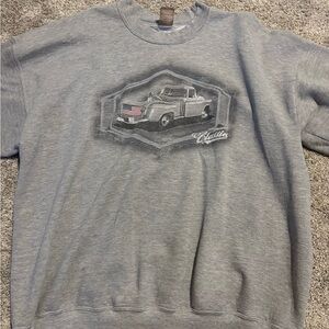 George Classic Car Graphic Gray Crewneck Sweater
